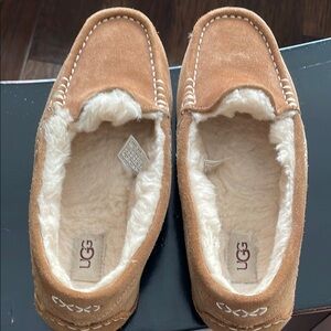 UGG Chestnut Suede Shearling Moccasins